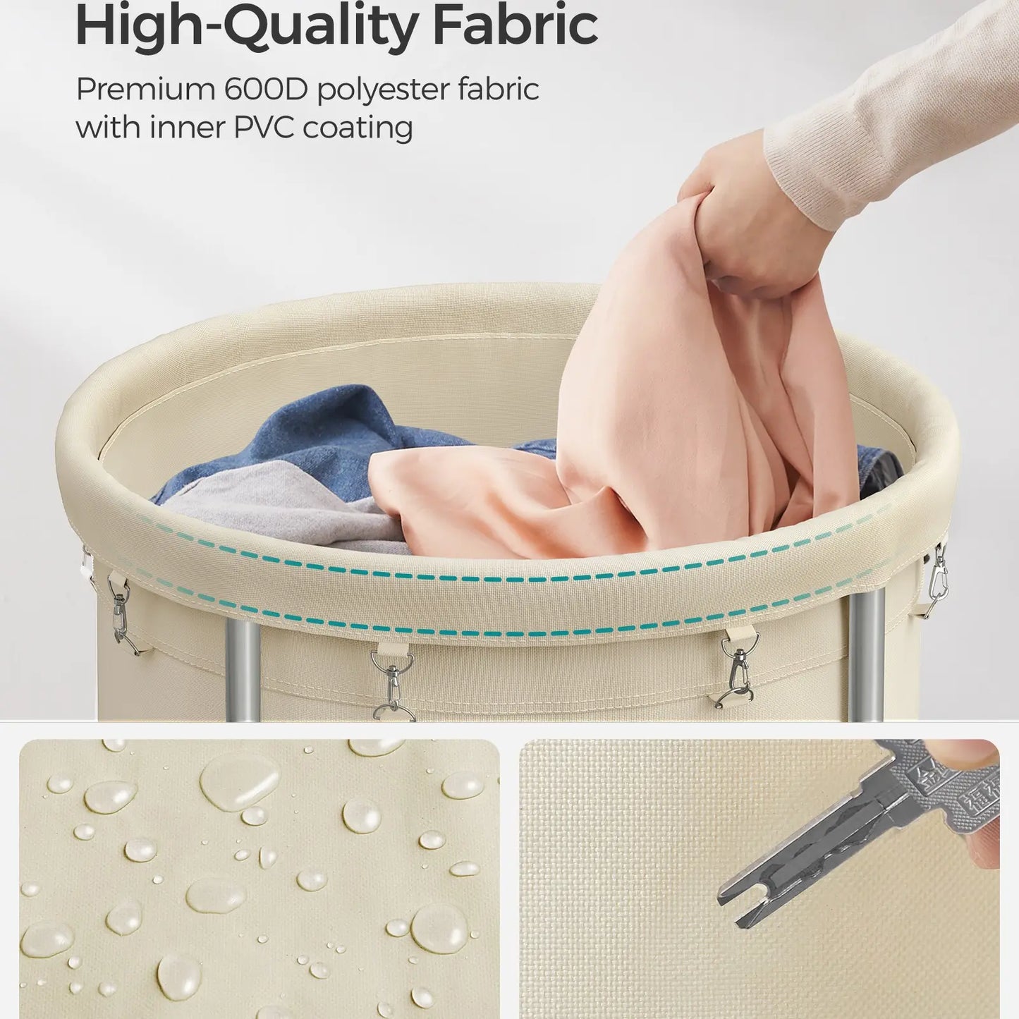 Wheeled laundry baskets, rolling laundry baskets, round laundry carts